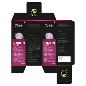 Onion Hair Oil Bottle Label Packaging Design Company